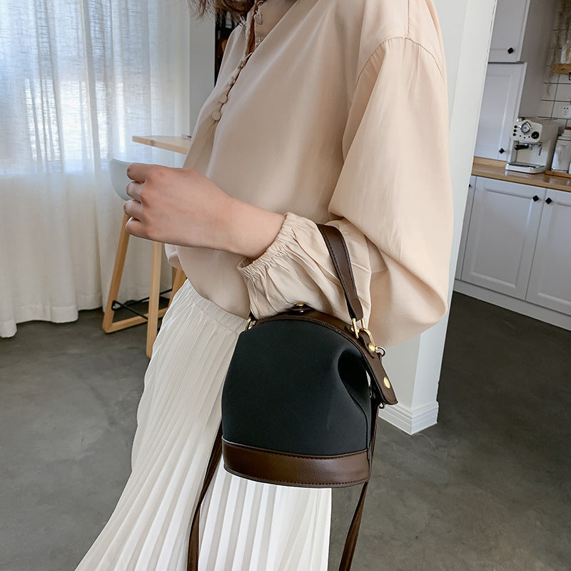 Bolso de hombro para mujer, elegante bolso bandolera tipo cubo