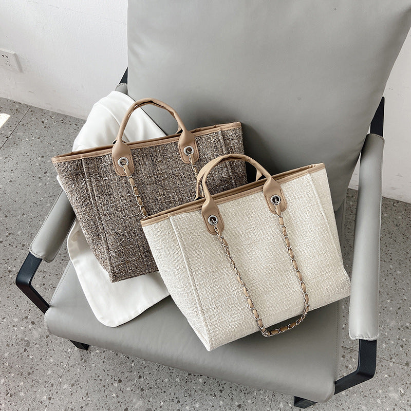 Bolsos para mujer, bolso de hombro tipo tote con cadena – Ilymix