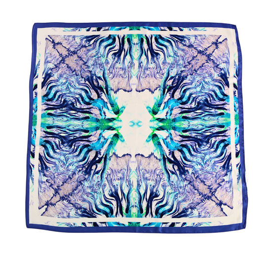 Blue Green Silk Bandana Scarves