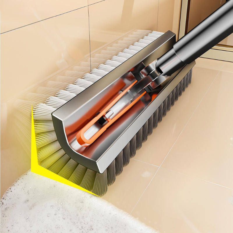 2-in-1 Floor Scrub Brush Water Scraper