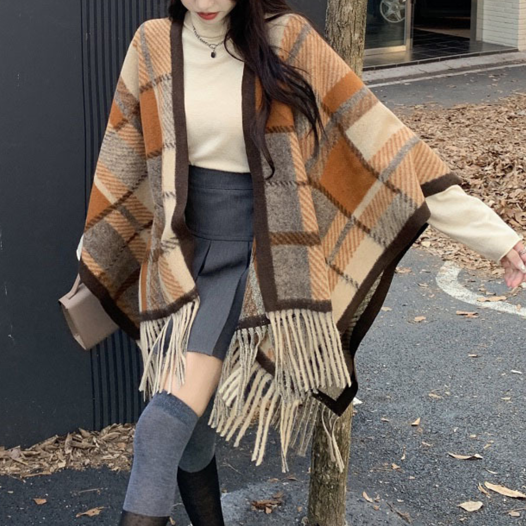 Cashmere Fringe Poncho