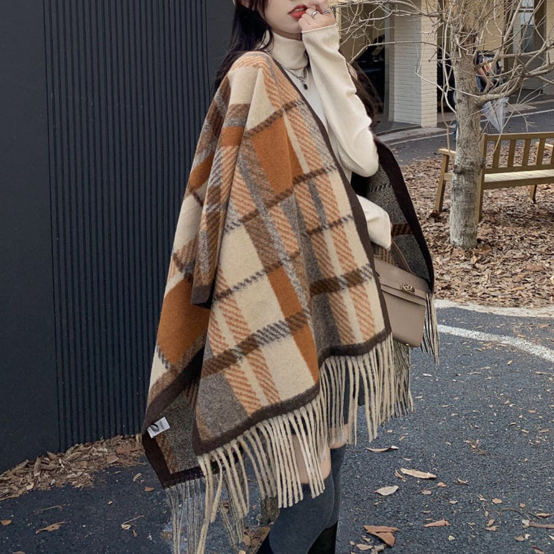 Cashmere Fringe Poncho