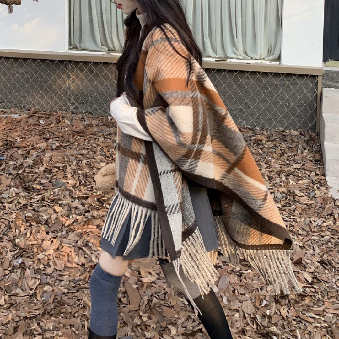Cashmere Fringe Poncho