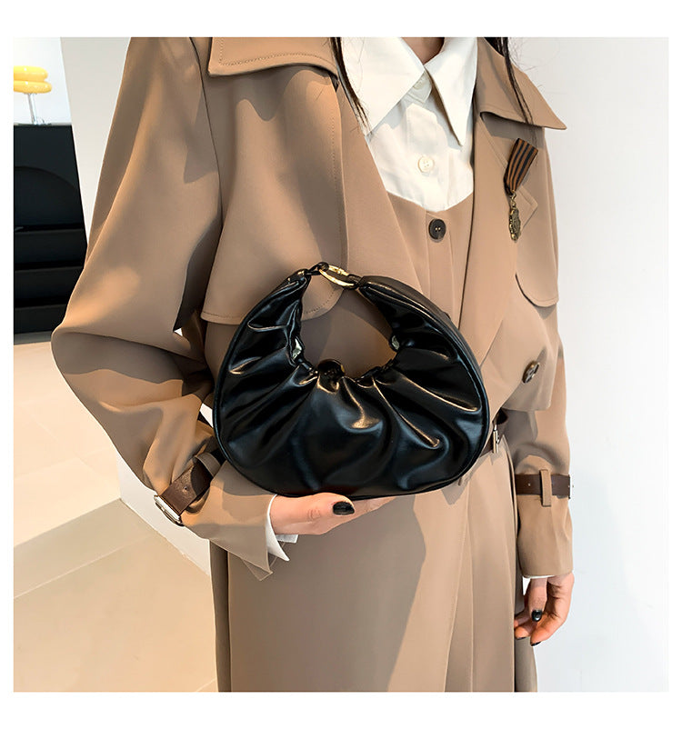 Bolso nube plisado, bolso baguette, bolso de hombro, bolso bandolera informal