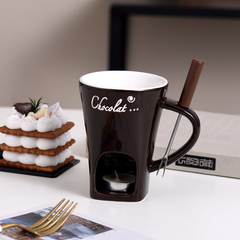 Ceramic Fondue Cup Melting Pot for Chocolate Cheese