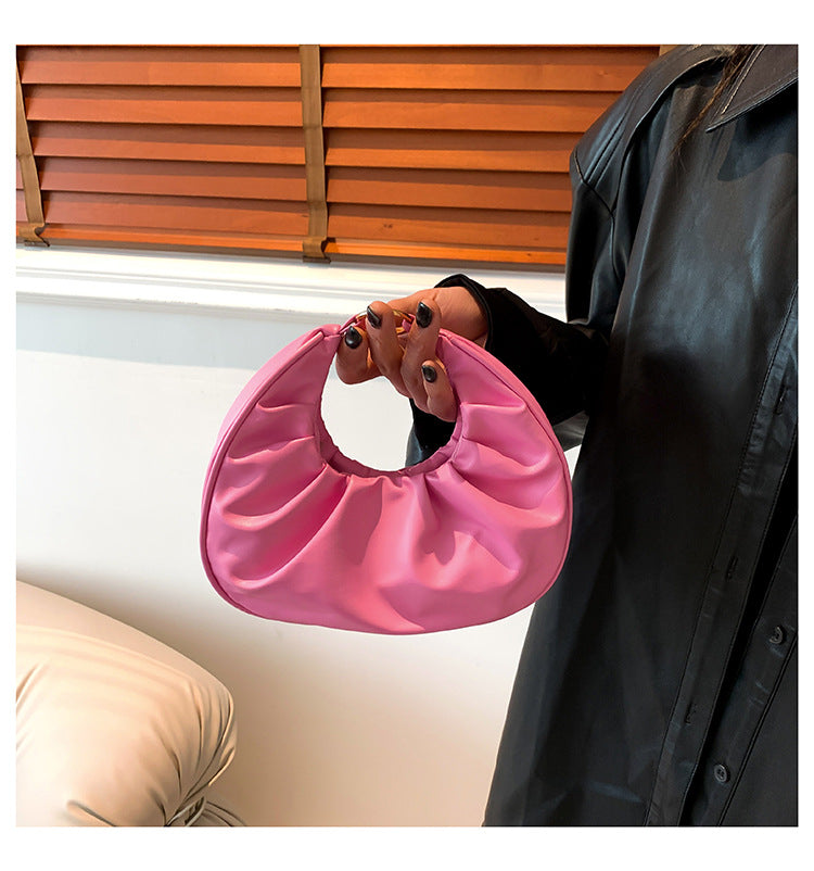 Bolso nube plisado, bolso baguette, bolso de hombro, bolso bandolera informal