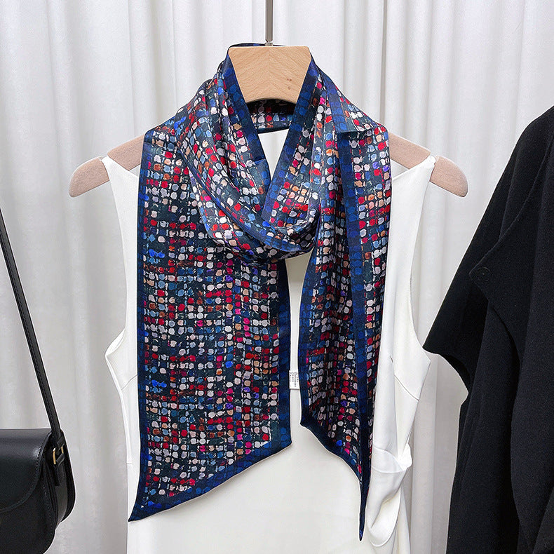 Mosaic Elegant Silk Scarf Women's Fashion Narrow Long Scarf