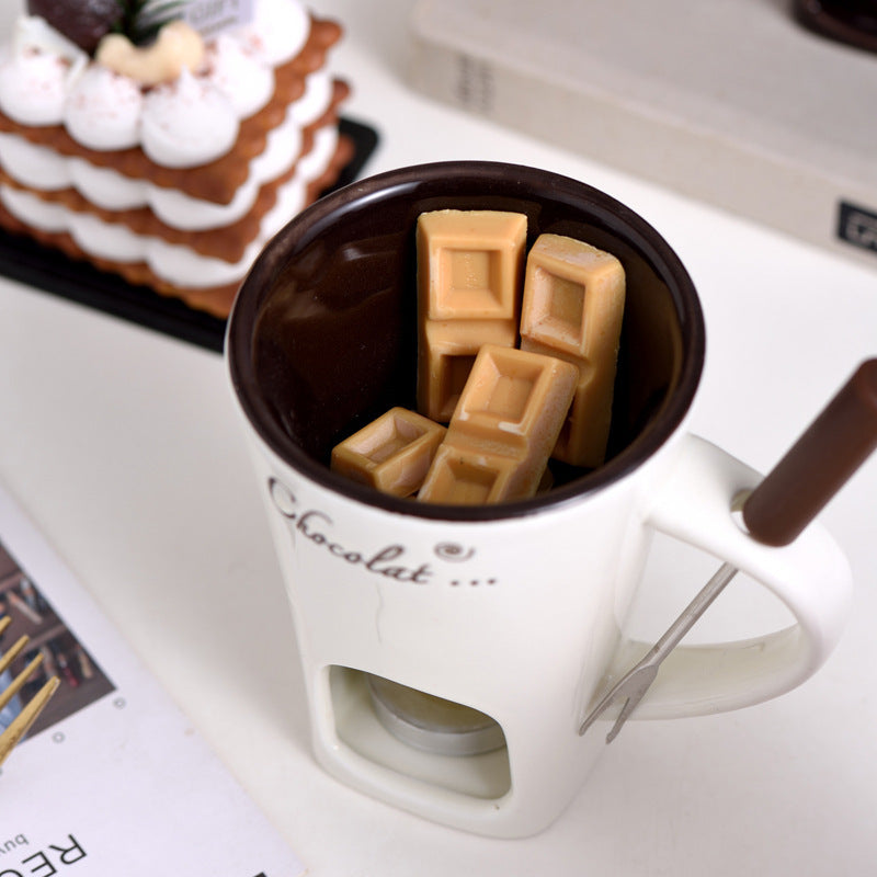 Ceramic Fondue Cup Melting Pot for Chocolate Cheese