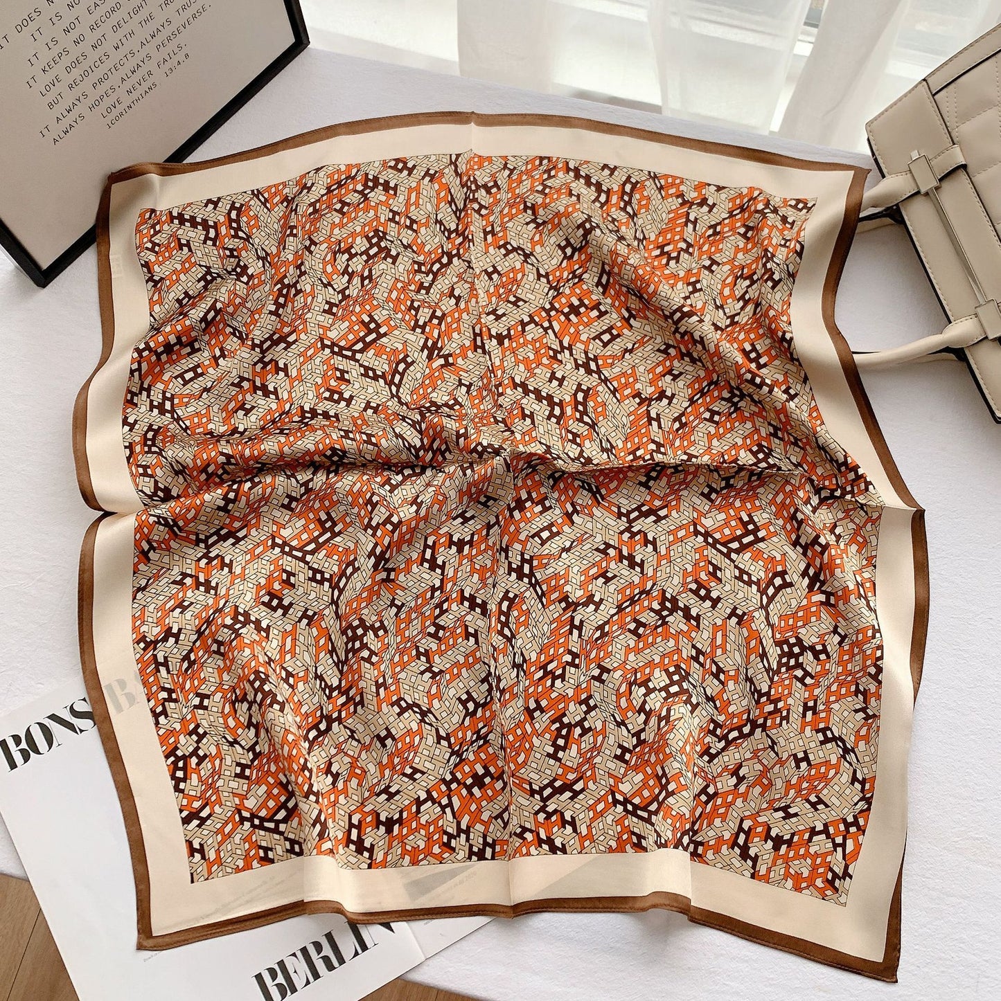 Square Silk Bandana Scarf Satin Hair Fashion Scarf