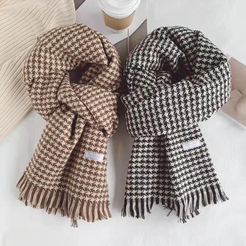 Bufanda para mujer Otoño Invierno Pata de Gallo Chal Cálido