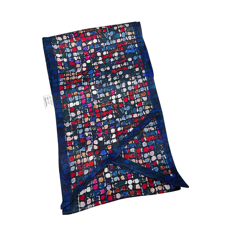 Mosaic Elegant Silk Scarf Women's Fashion Narrow Long Scarf