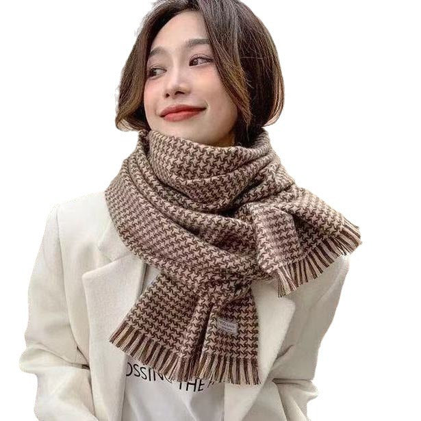 Bufanda para mujer Otoño Invierno Pata de Gallo Chal Cálido
