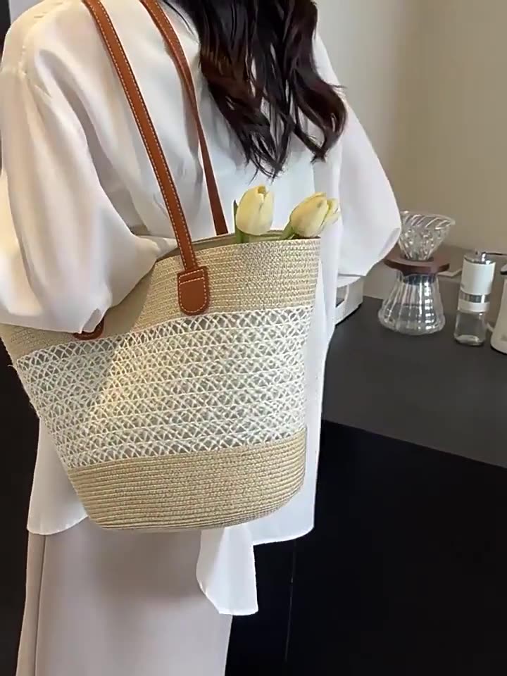 Summer Beach Travel Straw Bag Women Tote Bag
