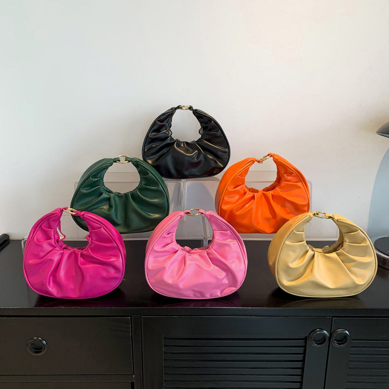 Bolso nube plisado, bolso baguette, bolso de hombro, bolso bandolera informal