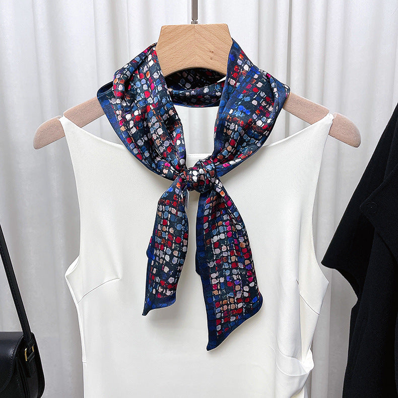 Mosaic Elegant Silk Scarf Women's Fashion Narrow Long Scarf