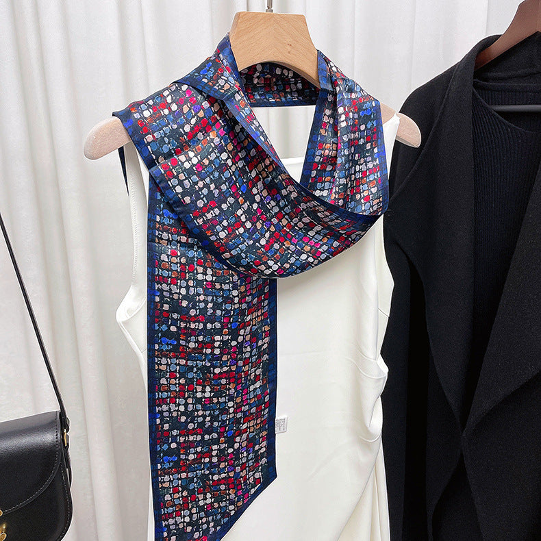 Mosaic Elegant Silk Scarf Women's Fashion Narrow Long Scarf