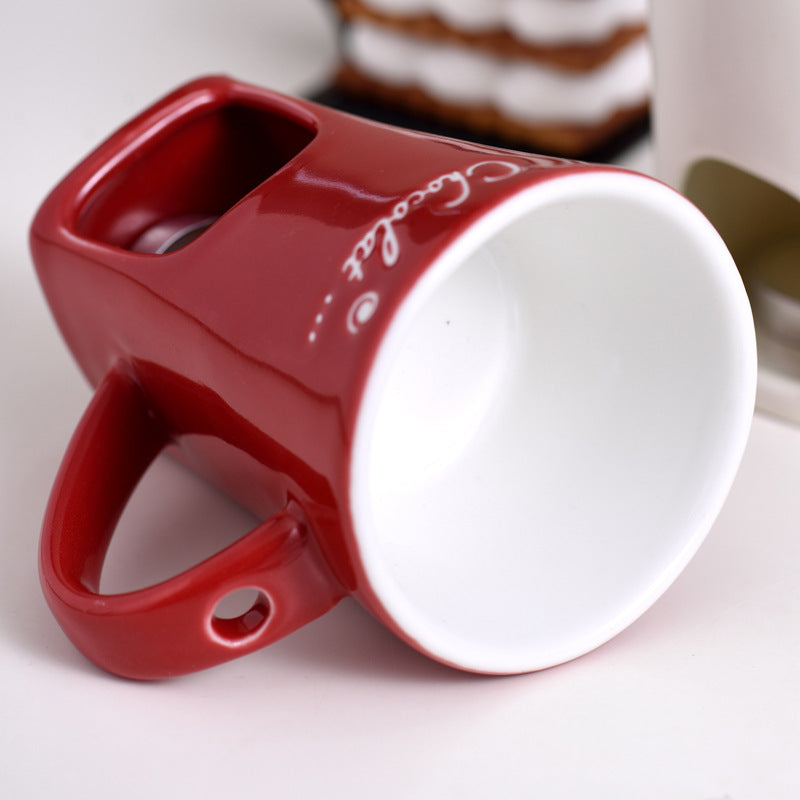 Ceramic Fondue Cup Melting Pot for Chocolate Cheese
