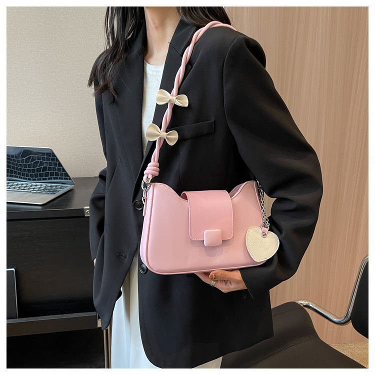 Bolso de hombro de primavera para mujer con correa de lazo de moda
