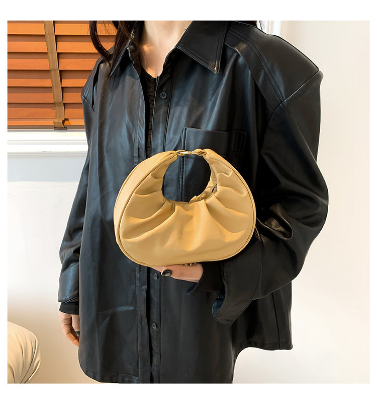 Bolso nube plisado, bolso baguette, bolso de hombro, bolso bandolera informal