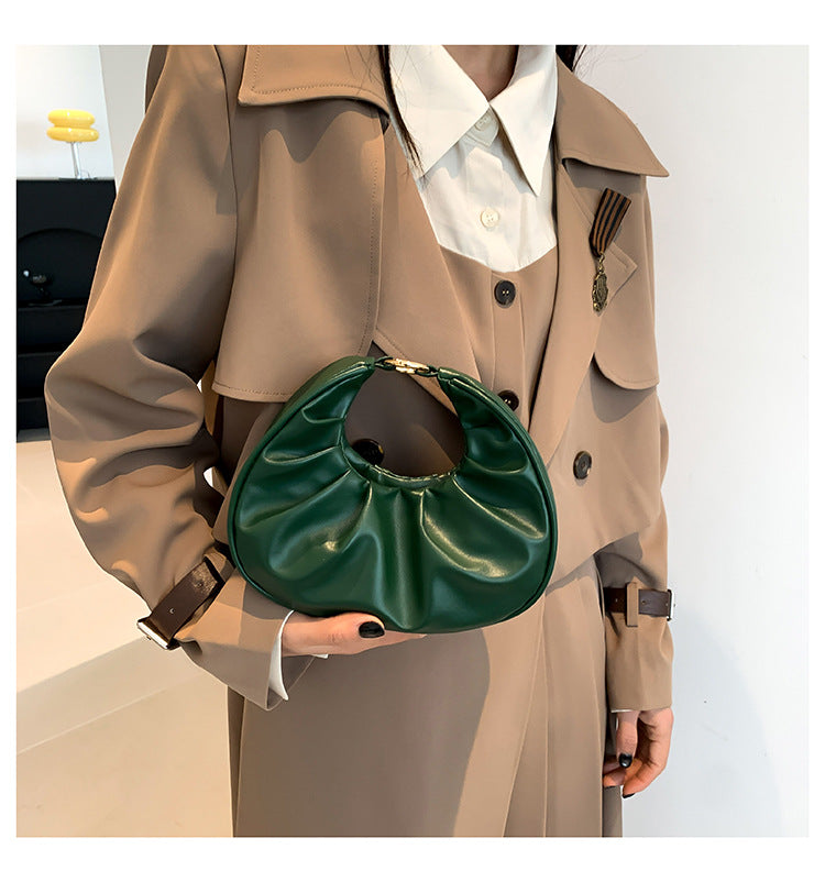 Bolso nube plisado, bolso baguette, bolso de hombro, bolso bandolera informal