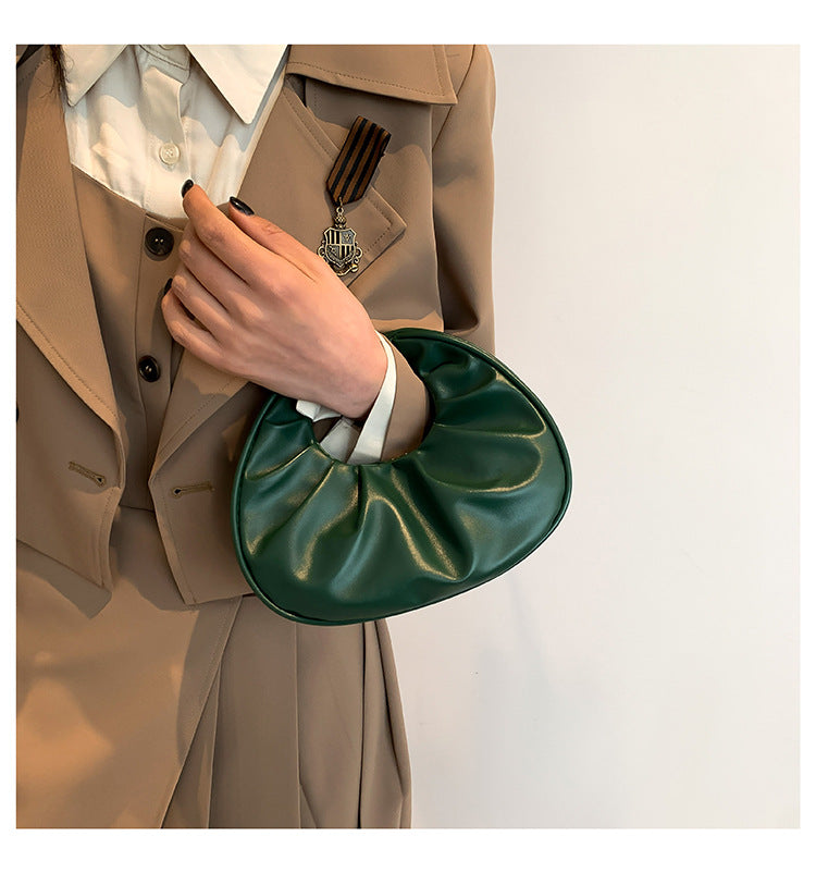 Bolso nube plisado, bolso baguette, bolso de hombro, bolso bandolera informal