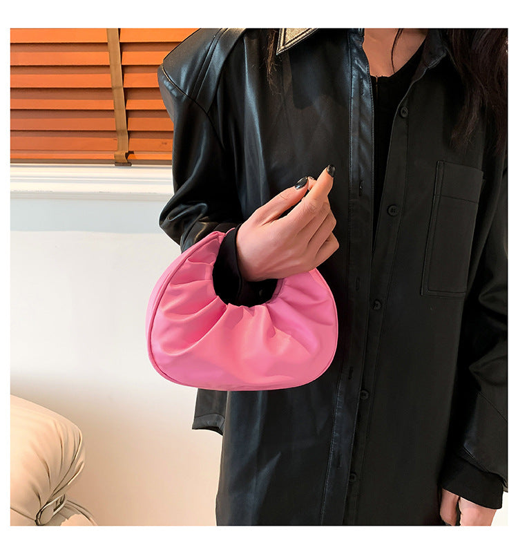 Bolso nube plisado, bolso baguette, bolso de hombro, bolso bandolera informal