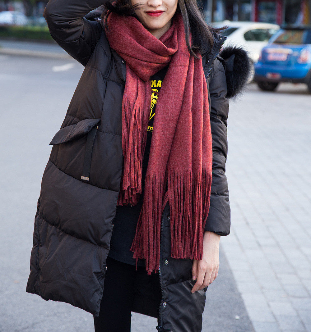 Brushed Long Fringed Scarf