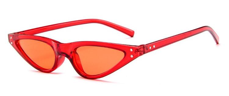 Retro 90's Thin Cat Eye Rivet Sunglasses