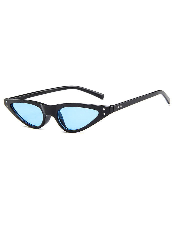 Retro 90's Thin Cat Eye Rivet Sunglasses