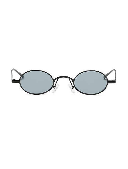 Retro 1990's Small Oval Metal Sunglasses
