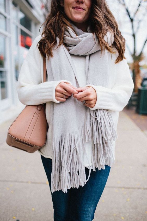 Brushed Long Fringed Scarf