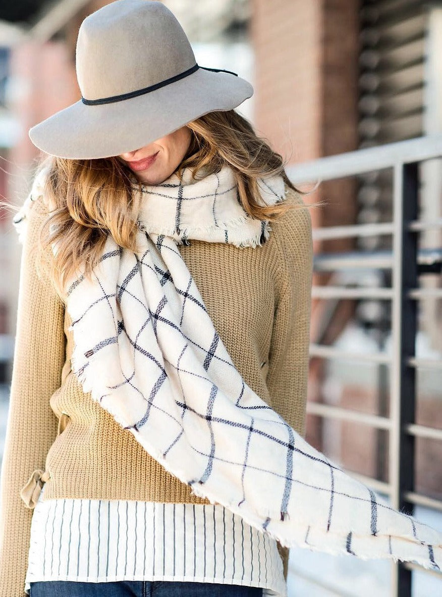 Grid Blanket Scarves