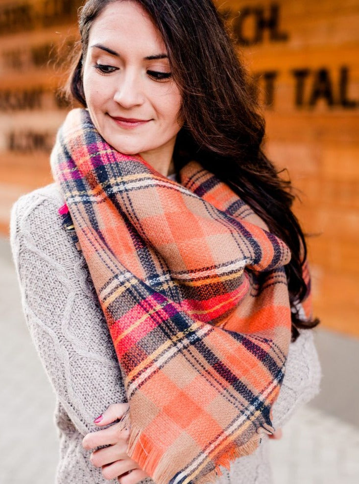 Plaid Blanke Scarves