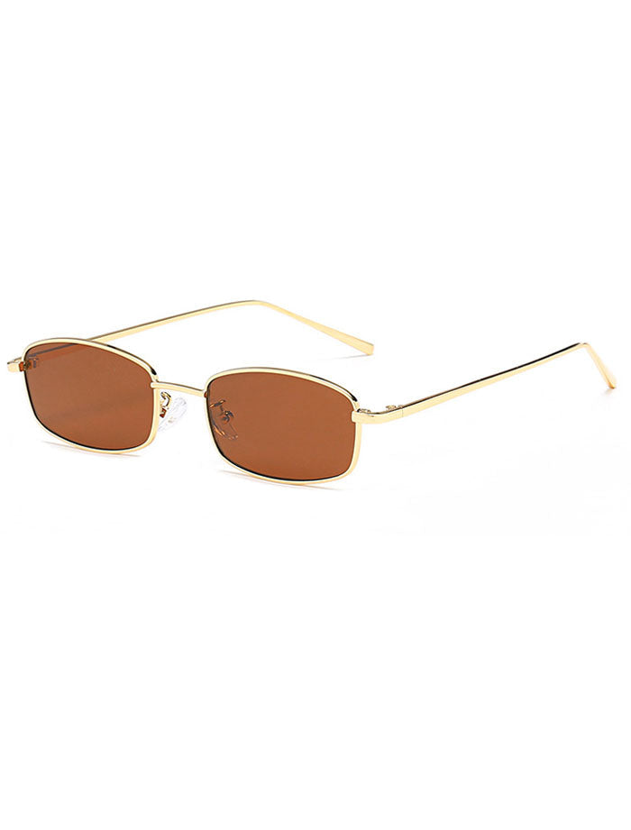 Retro 1990's Rectangle Flat Lens Sunglasses