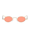Retro 1990's Small Oval Metal Sunglasses Orange