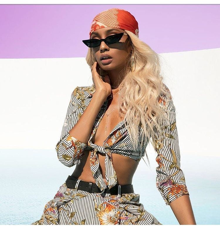 Retro 90's Thin Cat Eye Sunglasses