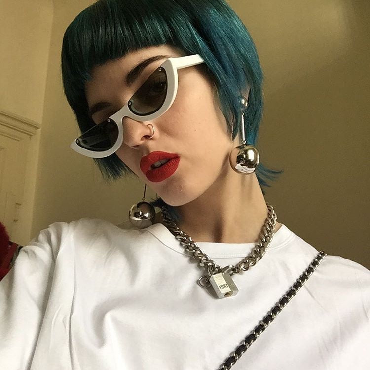 Retro Half Circle Rimless 90's Sunglasses