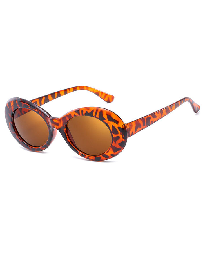Retro Oval White Sunglasses