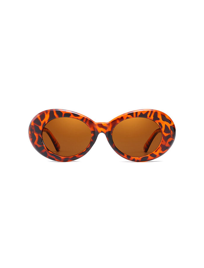 Retro Oval White Sunglasses