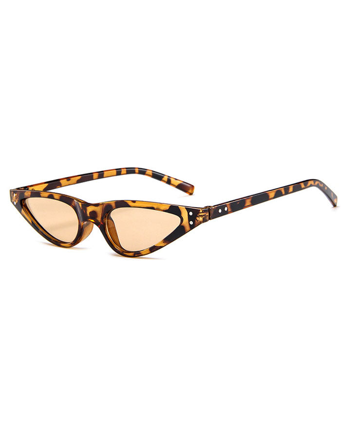 Retro 90's Thin Cat Eye Rivet Sunglasses
