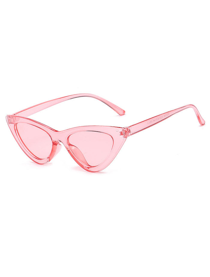 Retro 90's Cat Eye Clear Frame Sunglasses Pink