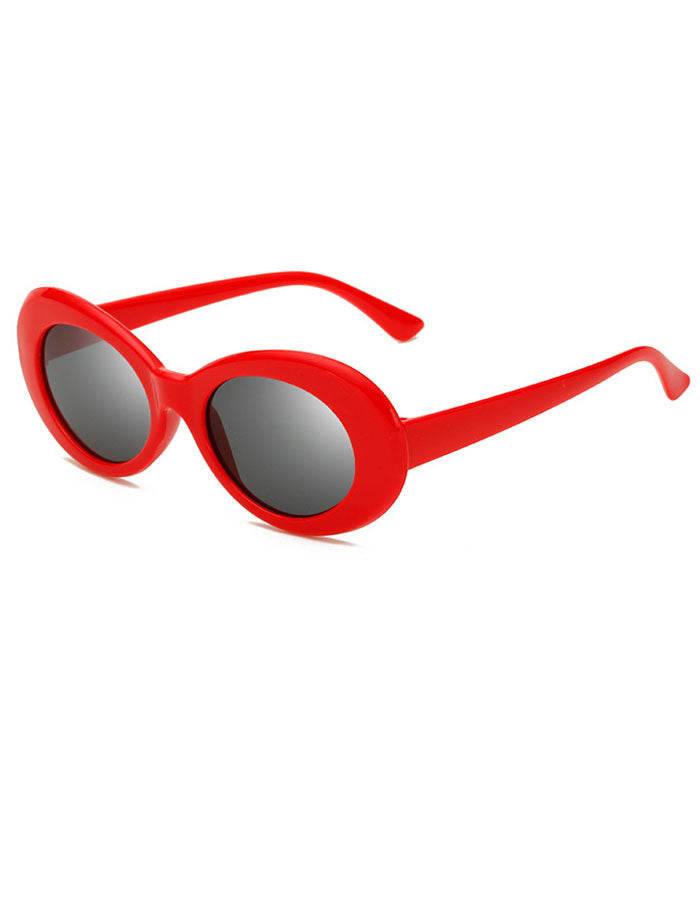 Retro Oval White Sunglasses