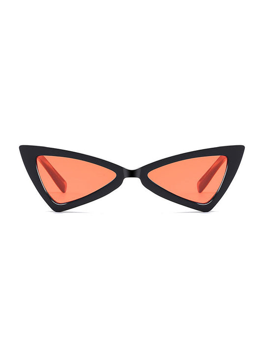 Retro Triangle Cat Eye Colored Lens Sunglasses