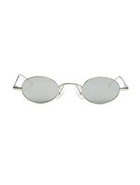 Retro 1990's Small Oval Round Mirrored Sunglasses