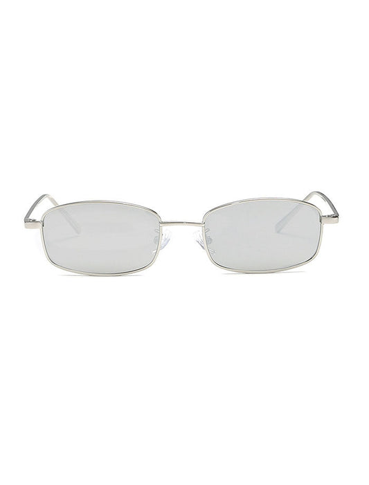 Retro 1990's Rectangle Mirrored Lens Sunglasses