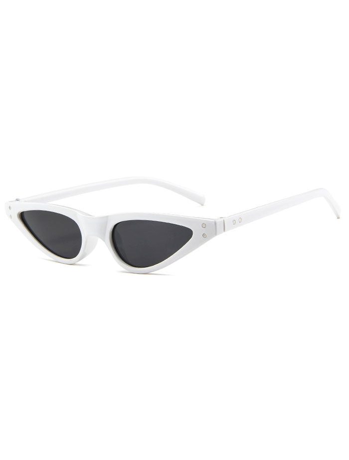 Retro 90's Thin Cat Eye Rivet Sunglasses
