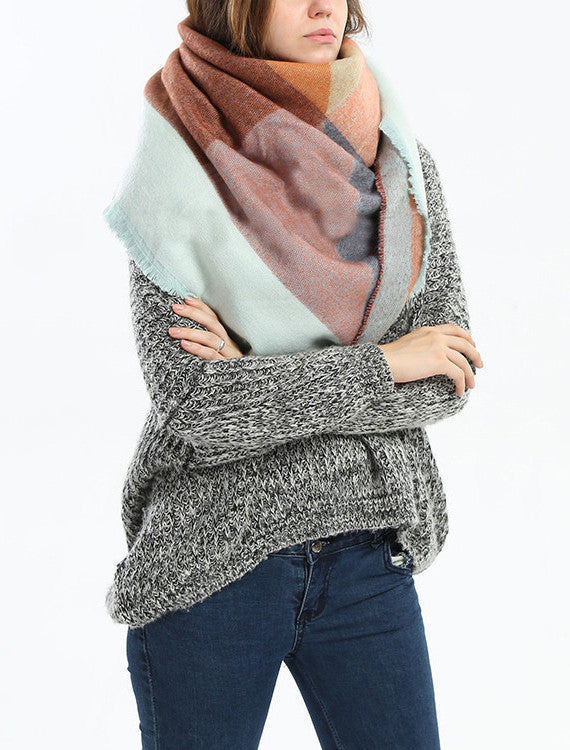 Color Block Blanket Scarf