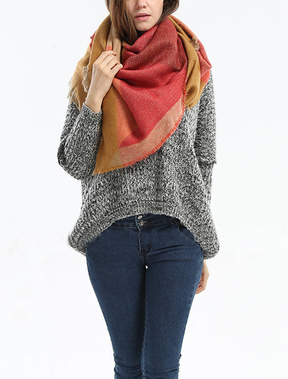 Color Block Blanket Scarf