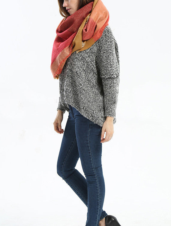 Color Block Blanket Scarf