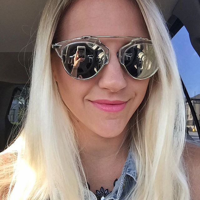 Fashion Cateye Polarized Sunglasses Silver